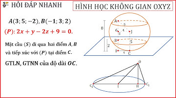 Cực trị không gian Oxyz | Mặt cầu đi qua hai điểm và tiếp xúc mặt phẳng | Toán 12