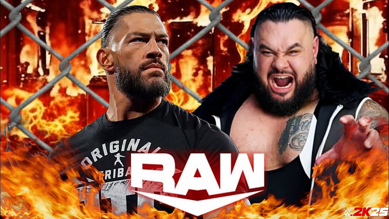 Роман Рейнс против Бронсона Рида, WWE Raw, Netflix, 2 декабря 2025 года, стальная клетка — полный...