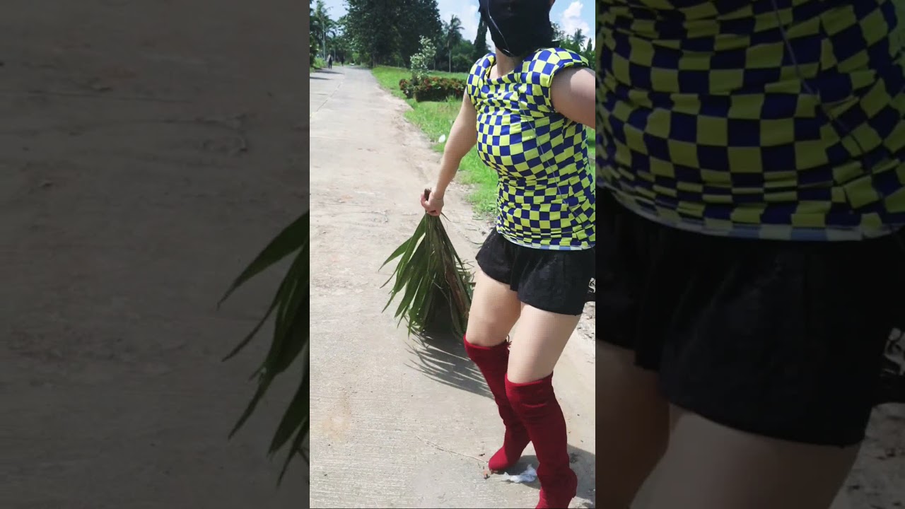 ZENTAI DRAGGING PALM LEAVES DANCING WEARING ALIEN HAT 
