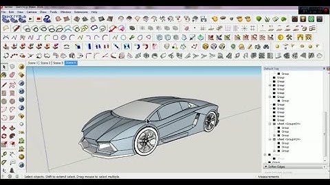 How to make lamborghini aventador on SketchUp using blueprint [Full]