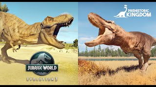 JWE3 T-REX vs Prehistoric Kingdom T-REX Comparison!