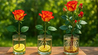 Just a few slices of lemon! The rose takes root vigorously and blooms like crazy all year round.