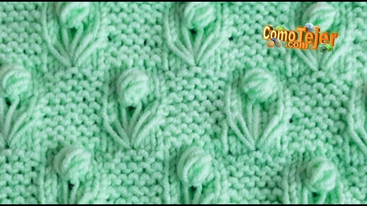Cómo Tejer Diseño de Flores El Más Bonito Patrón Completo 2 agujas, tricot, palitos (743)