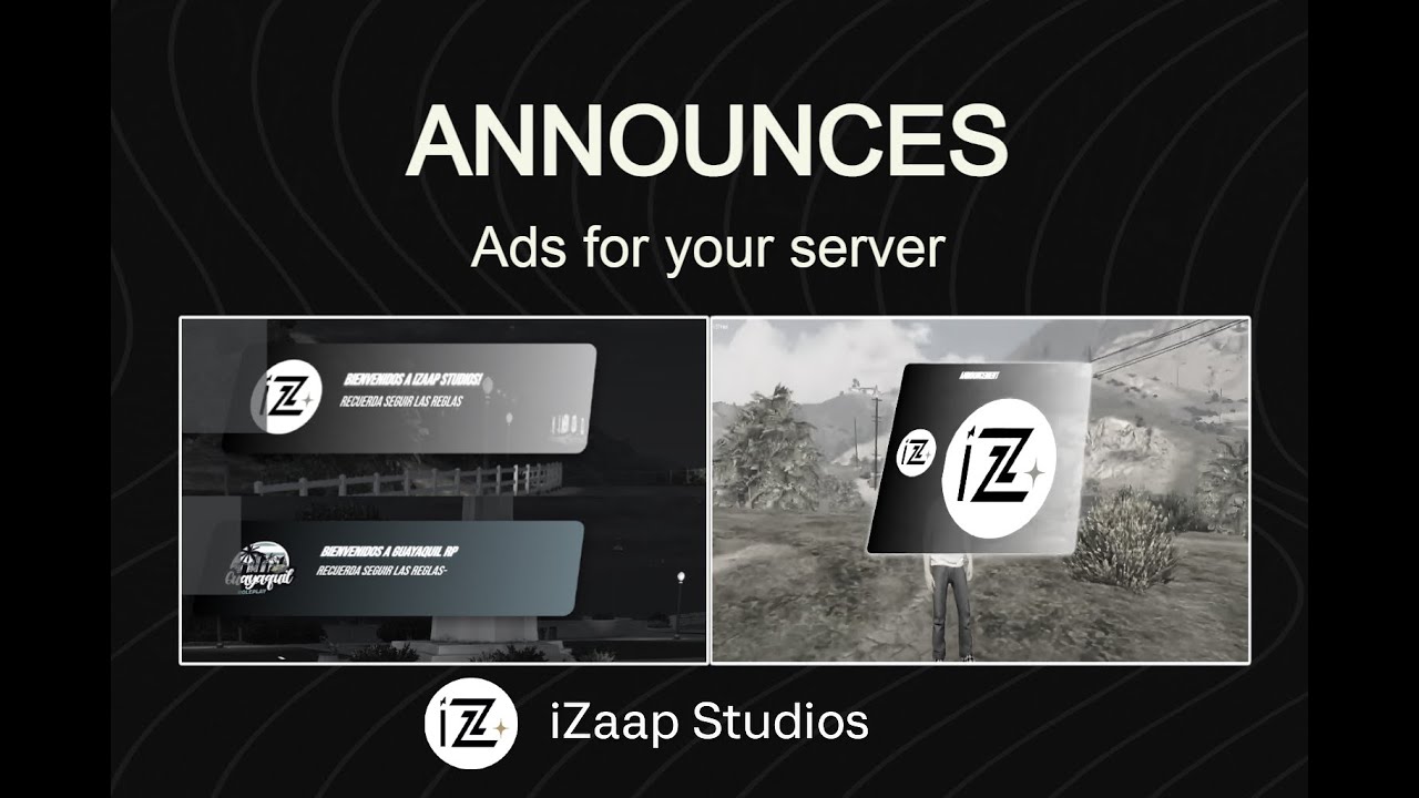 ANNOUNCES - ANUNCIOS | iZaap Studios | QBCore & ESX v1.0 - YouTube
