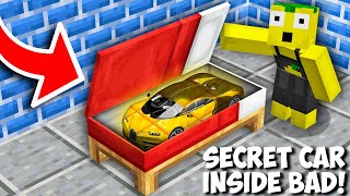 Who HIDE a RAREST CAR INSIDE THE BED in Minecraft ? NEW BUGATTI IN BED !