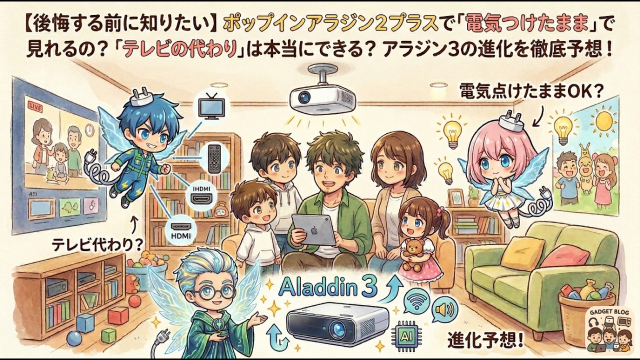 後悔する前に知りたい ポップインアラジン プラスで 電気つけたまま で見れるの テレビの代わり は本当にできる アラジン3の進化を徹底予想