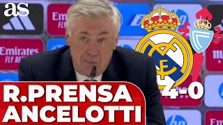 REAL MADRID 4 - CELTA 0 | CARLO ANCELOTTI en rueda de prensa: VINICIUS y ARDA GULER