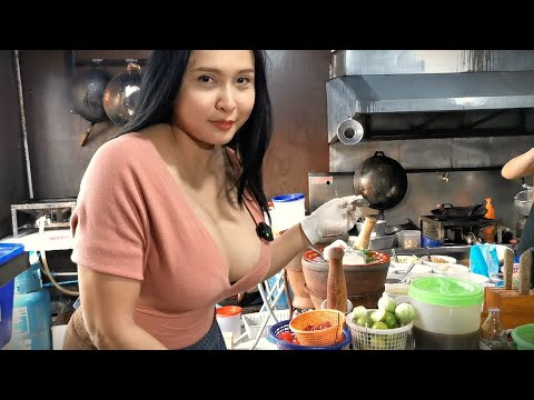 BIG SIZE ! this Beautiful Girl has GIANT prawns, Fishing & Eating - Thai street food