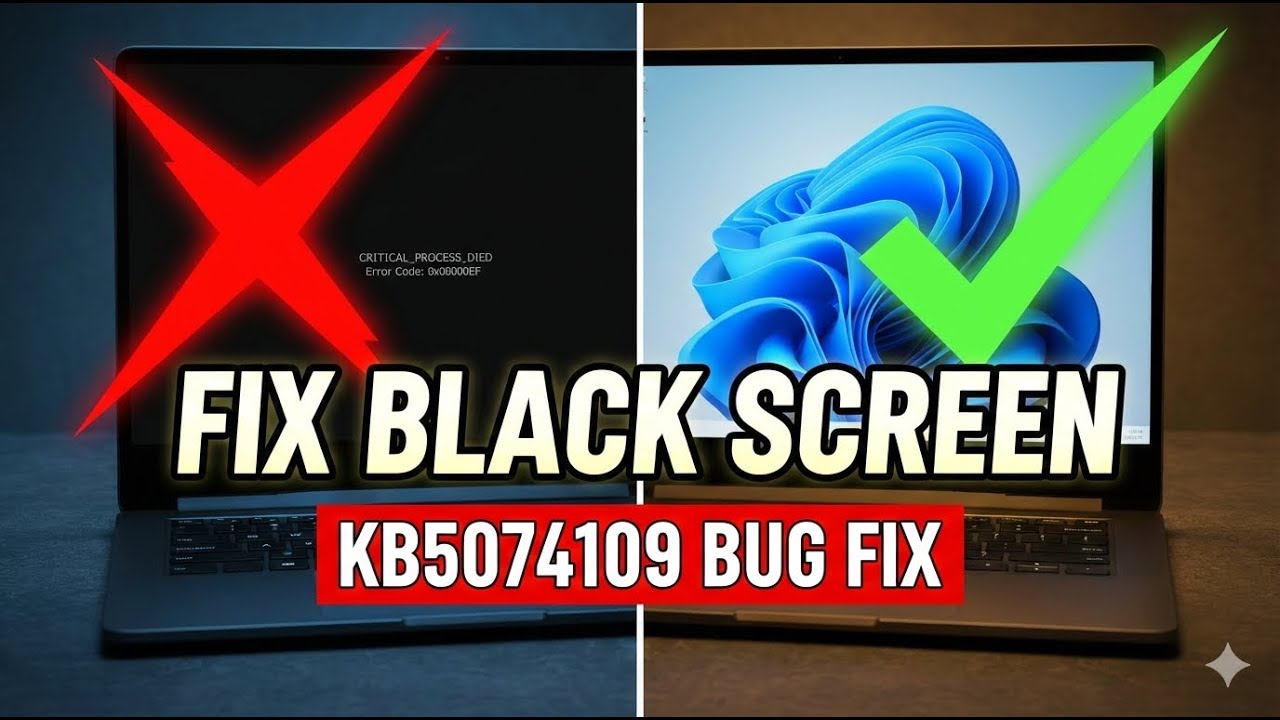 KB5074109 Fix - Windows 11 Black Screen & Boot Loop - YouTube