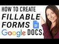 Create Fillable Forms in Google Docs 📝