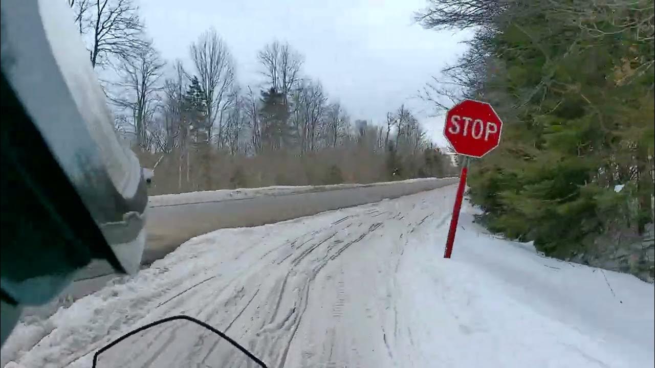 Snowmobiling the Adirondacks...Heading south into Speculator,NY last