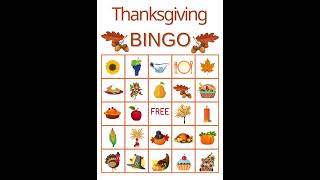 Thanksgiving Bingo