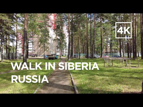 Walking tour around the closed town of Zheleznogorsk in Krasnoyarsk Krai (Siberia, Russia) [4k]
