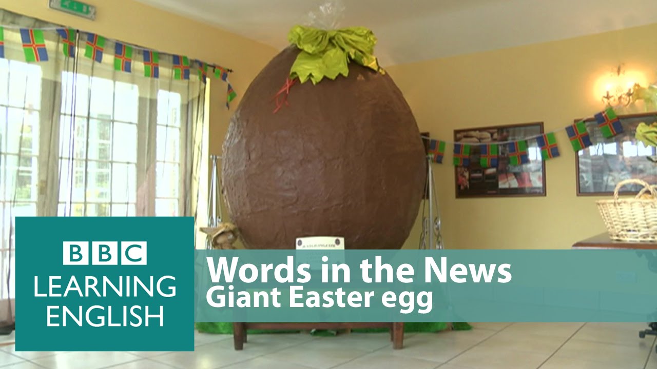 ⁣Giant Easter egg. Learn: melted, mouth-watering, in the run-up to, chocoholic, charity