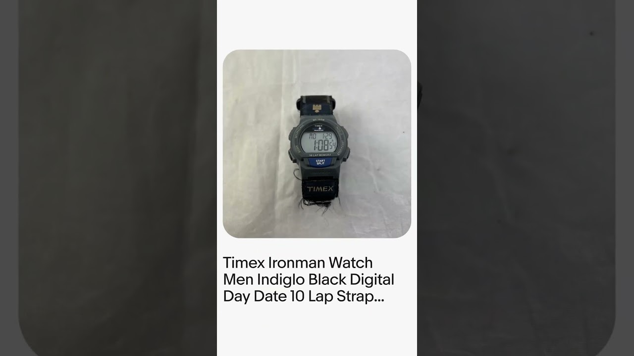 Timex Ironman Watch Men Indiglo Black Digital Day Date 10 Lap Strap Need Change