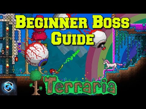 Terraria Beginner's Boss Guide! Eye of Cthulhu, Eater of Worlds, Skeletron!  