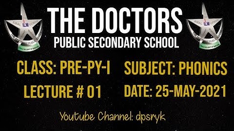 Class Pre-Py-1 Phonics Lecture # 1 25-May-2021 dpsryk