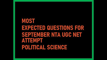 MOST EXPECTED POLITICAL SCIENCE MCQs | SEPT 2020 NTA UGC - NET