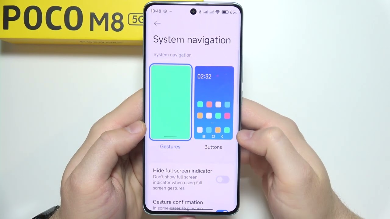 POCO M8: Как скрыть индикатор жестов