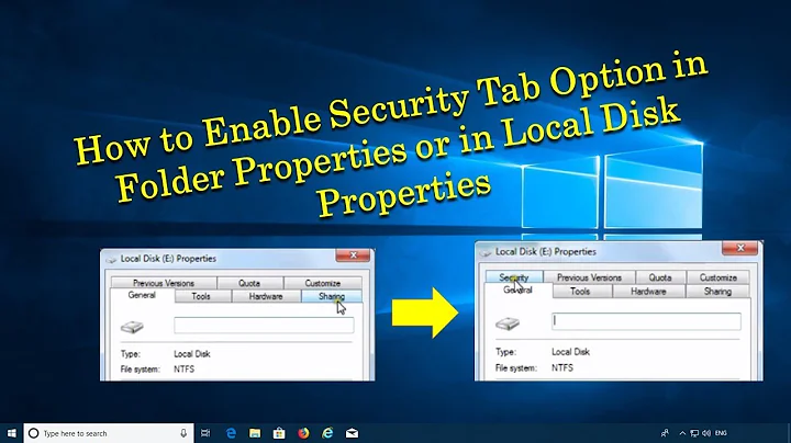 How to Enable Security Tab Option in Folder Properties or in Local Disk Properties