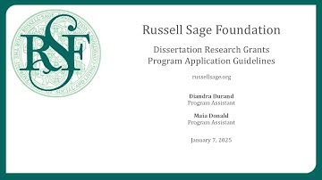 Dissertation Research Grants Program Application Guidelines - January 2025