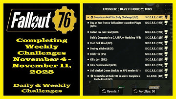 Completing Weekly Challenges From November 4 To November 11, 2025 - Fallout 76 Weekly Challenges