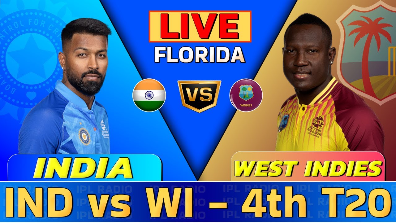 livestream Live Match Today IND vs WI 4th T20, IND vs WI 2023 Live Score and Commentary