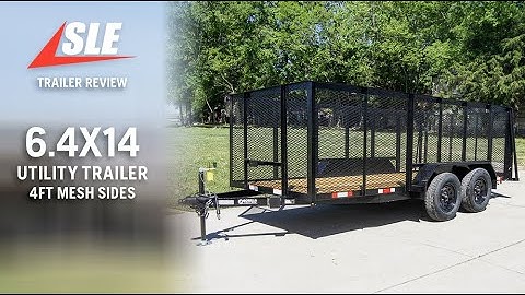 Review of 6.4x14 Straight Deck Utility Trailer with 4ft Mesh Sides | #sleequipment #trailer