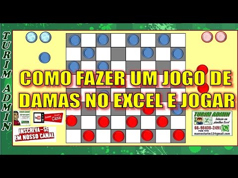 COMO FAZER UM JOGO DE DAMAS SIMPLES EM PLANILHA EXCEL E JOGAR COM A FAMILIA  - DAMAS RAPIDO E FACIL 