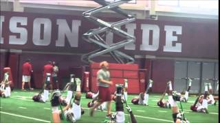 Scott Cochran leads Alabama stretching - Sept. 1, 2015