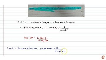 `tanalpha+2tan2alpha+4tan4alpha+8cot8alpha=cotalpha`