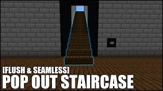 How To Build a Pop Out Staircase in Minecraft Bedrock! (Flush & Seamless)