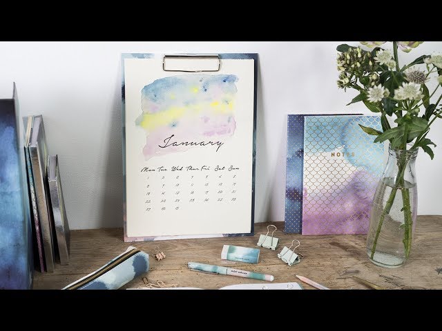 DIY : Creative calendar with watercolour by Søstrene Grene