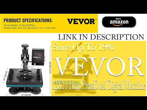 VEVOR 12 in. L x 10 in. W Heat Press Dual Digital 650-Watt Swing