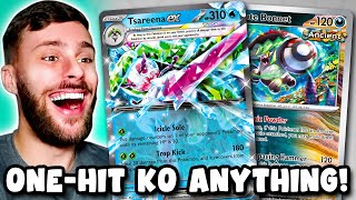 Knockout ANYTHING for 1 ENERGY with this Tsareena Poison Combo!! (PTCGL)