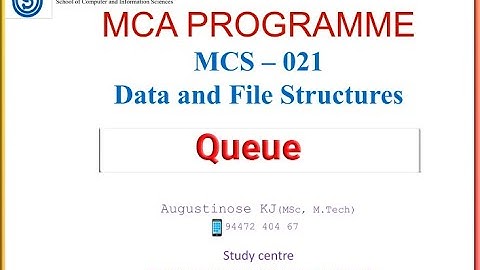 IGNOU | MCA | MCS 021 | Data & file structures | Unit 5 | Queue