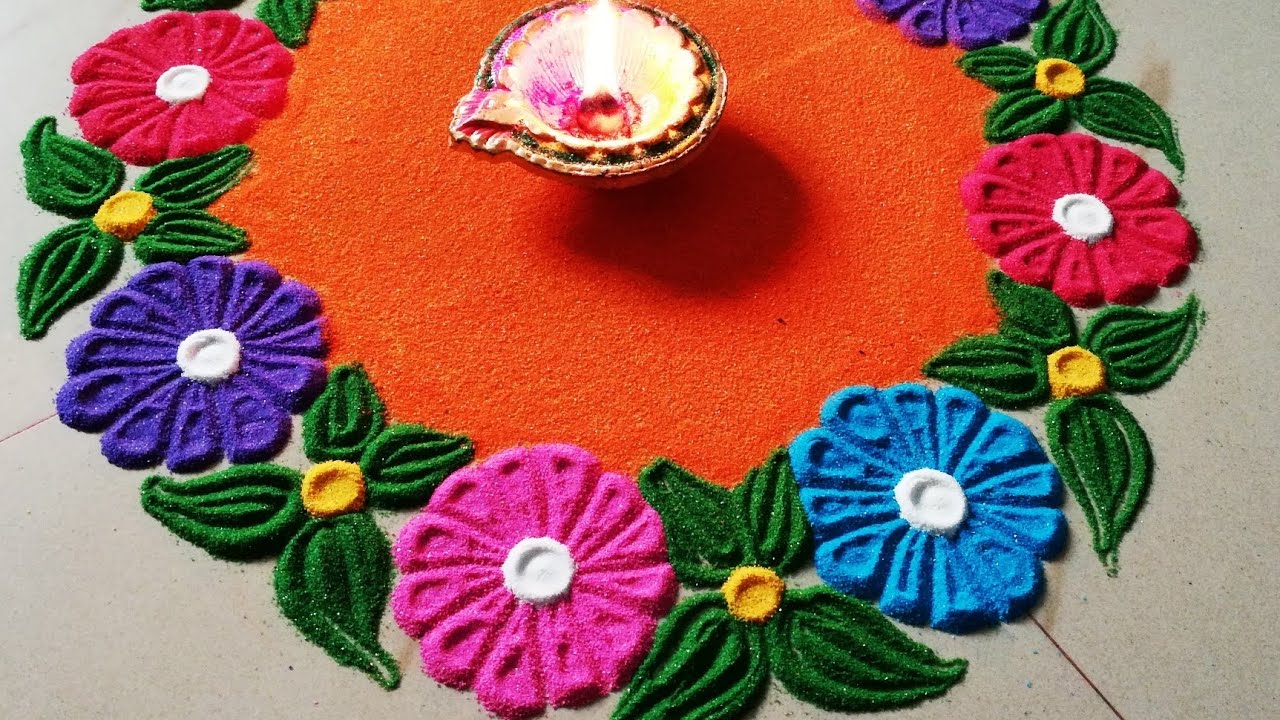 For Diwali Simple Rangoli Kolam