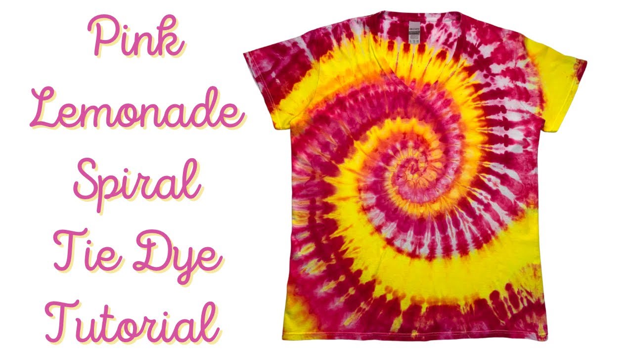 Neon Pink and Yellow Radio Spiral Tie-dye T-shirt