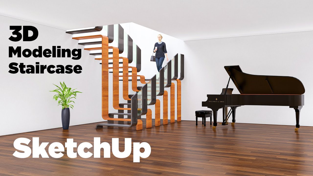 SketchUp tutorials | How to Design a Modern Staircase in SketchUp - YouTube