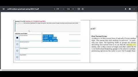 cs403 grand quiz  preparation part 1 // Database management system