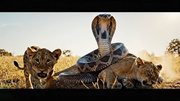 Lion Cub’s Cry for Help: Saving a Lioness Mom from a Giant Python