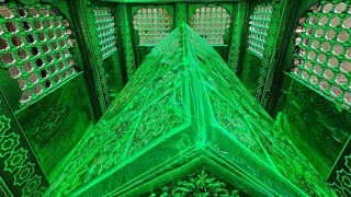 مرصع بالذهب واللؤلؤ.. العتبة الحسينية تستبدل كساء ضريح الصحابي حبيب بن مظاهر الاسدي