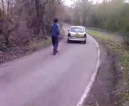 Car rolls up a hill with engine off