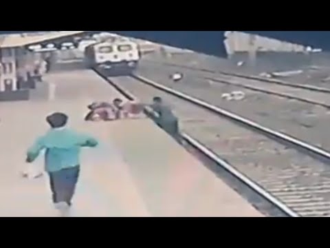 Brave railway man rescues a child amazingly; receives standing ovation