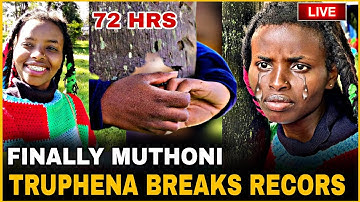 TRUPHENA MUTHONS BREAJS WORLD RECORD TREE HUGGING FOR 72 HRS | TRUPHENA MUTHONI TREE HUGGING