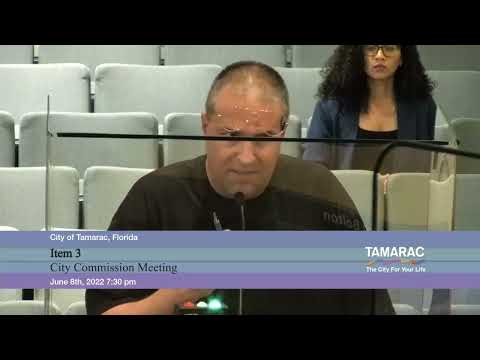 Robert Alfonso Travel allowance and Comcast Tamarac City Commission meeting June 8 2022