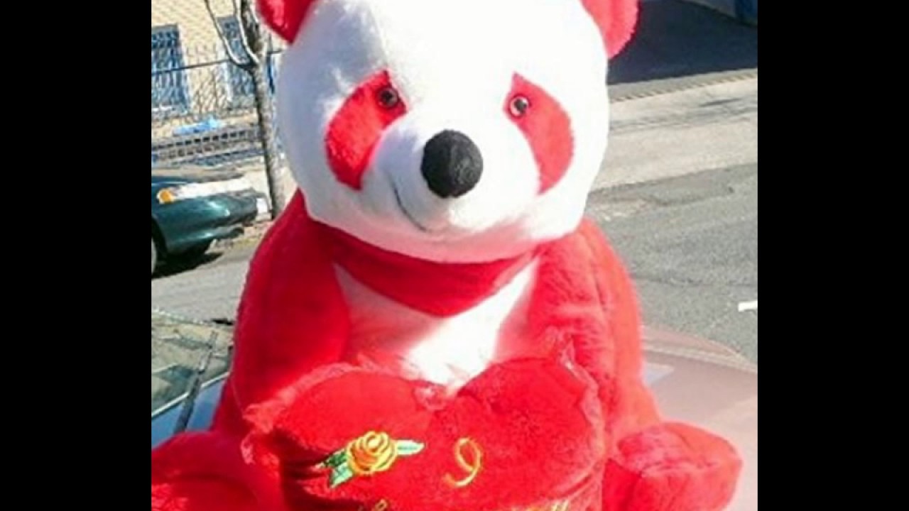 American Made Giant Stuffed Red Panda Bear 32 Inch Soft with I Love You Heart