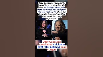 Ozzy Osbourne considered suicide in 2021 after botched neck surgery #shorts