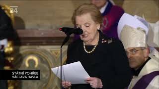 Madeleine Albright at Václav Havel's funeral