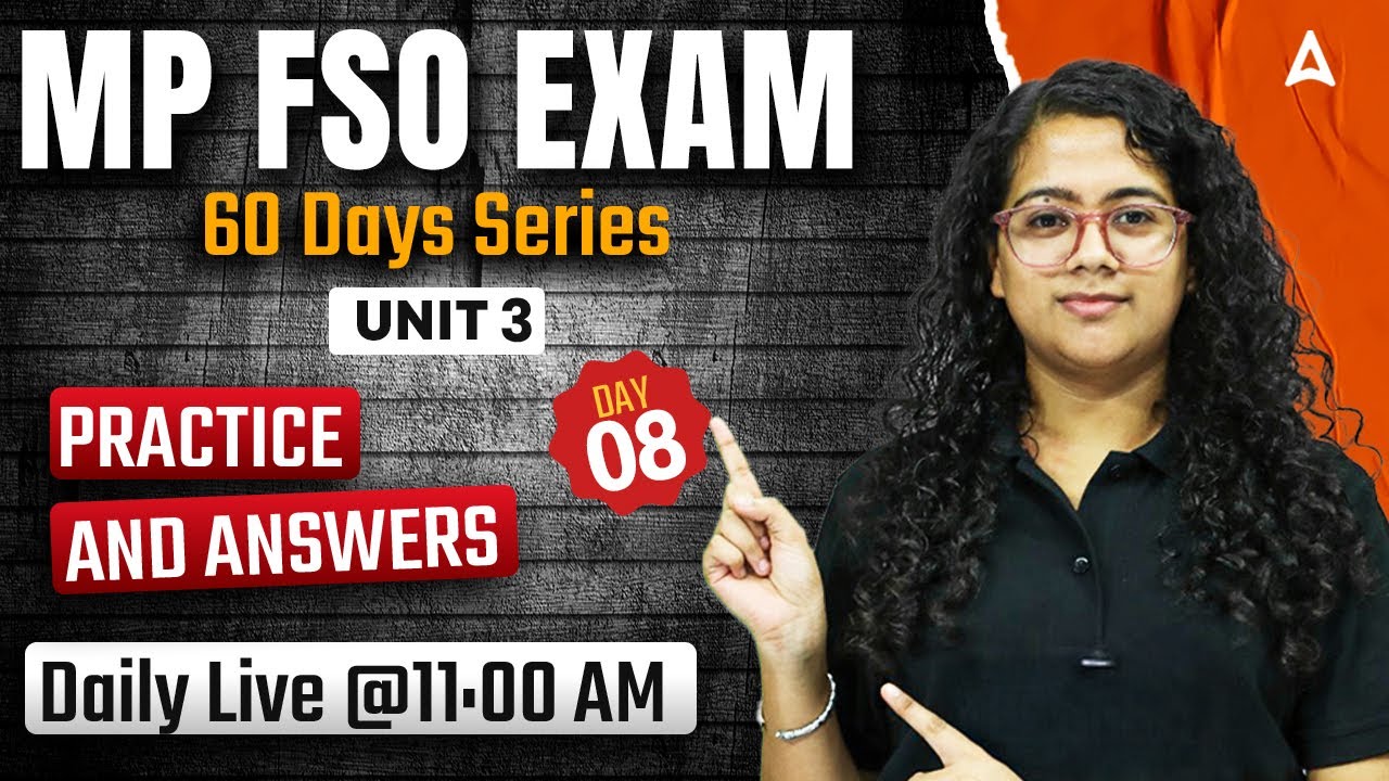 MP FSO Classes | MP FSO Syllabus Unit 3 | Practice & Answers | 60 Days Series | By Mahima Ma'am